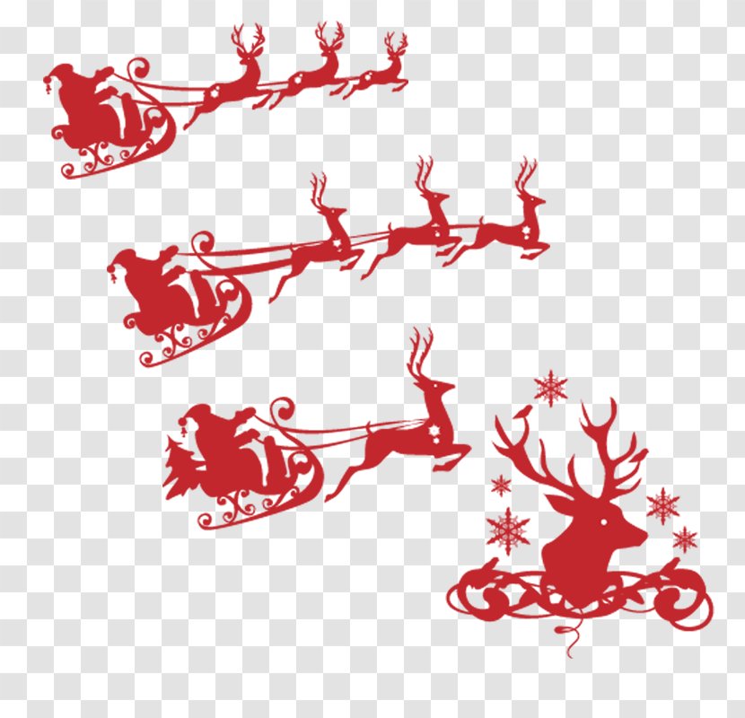 Reindeer Santa Claus Christmas Pxe8re Davids Deer - Cdr - Pulling Transparent PNG