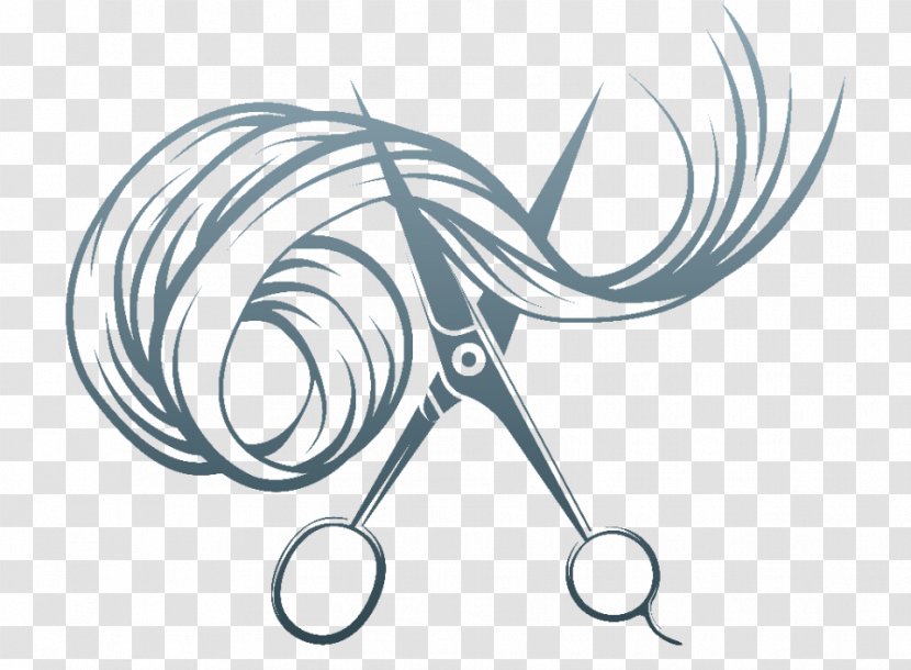 Hair Clipper Hair-cutting Shears Hairstyle Hairdresser Beauty Parlour - Black And White - Scissors Transparent PNG