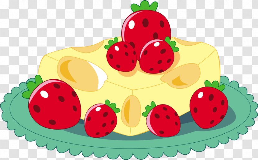 Panna Cotta Strawberry Cream Cake - Vector Painted Cheese Transparent PNG