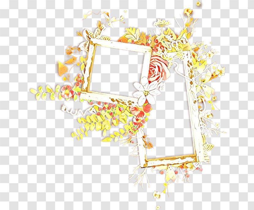Picture Frame - Yellow - Text Transparent PNG