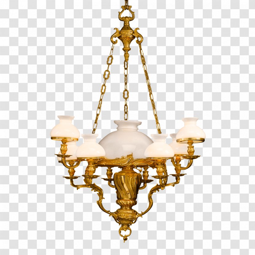 Chandelier 19th Century Brass Bronze Ornament - Decor - Louis Quinze Transparent PNG