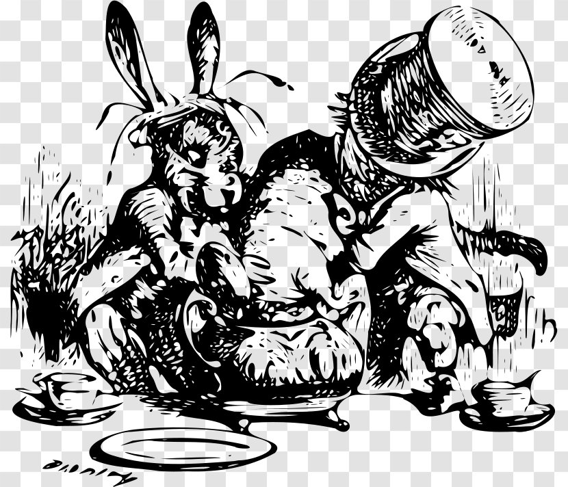 Mad Hatter Alice's Adventures In Wonderland The Dormouse White Rabbit March Hare - John Tenniel - Tea Party Transparent PNG