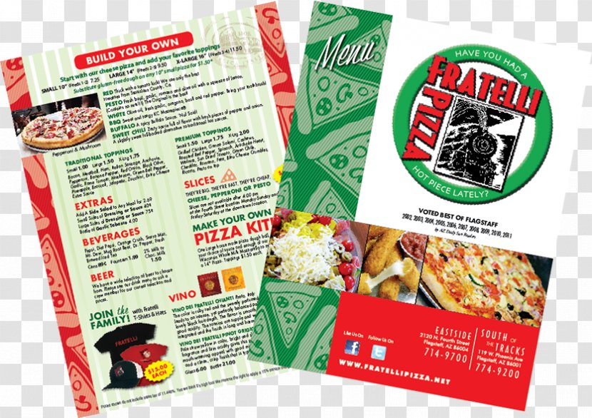 Vegetarian Cuisine Fratelli Pizza Menu Restaurant - Brand - The Design Transparent PNG