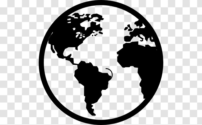 Globe World Earth - Monochrome Transparent PNG