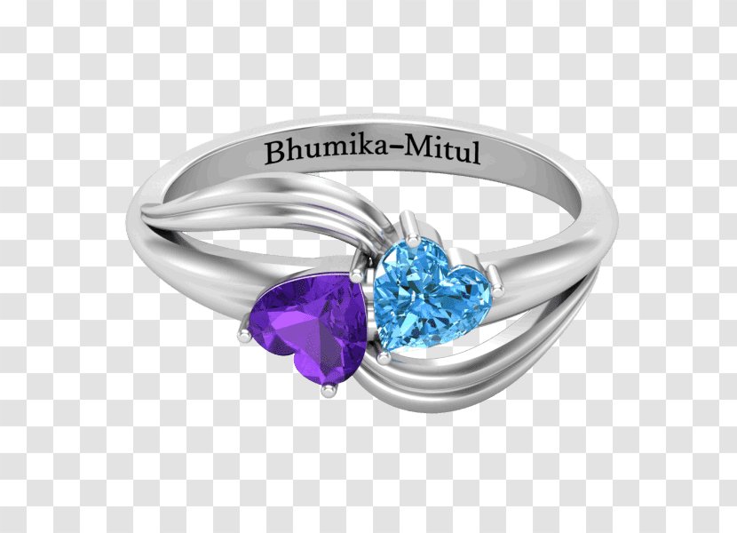 Sapphire Necklace Jewellery Ring Gemstone - Platinum - Couple Rings Transparent PNG