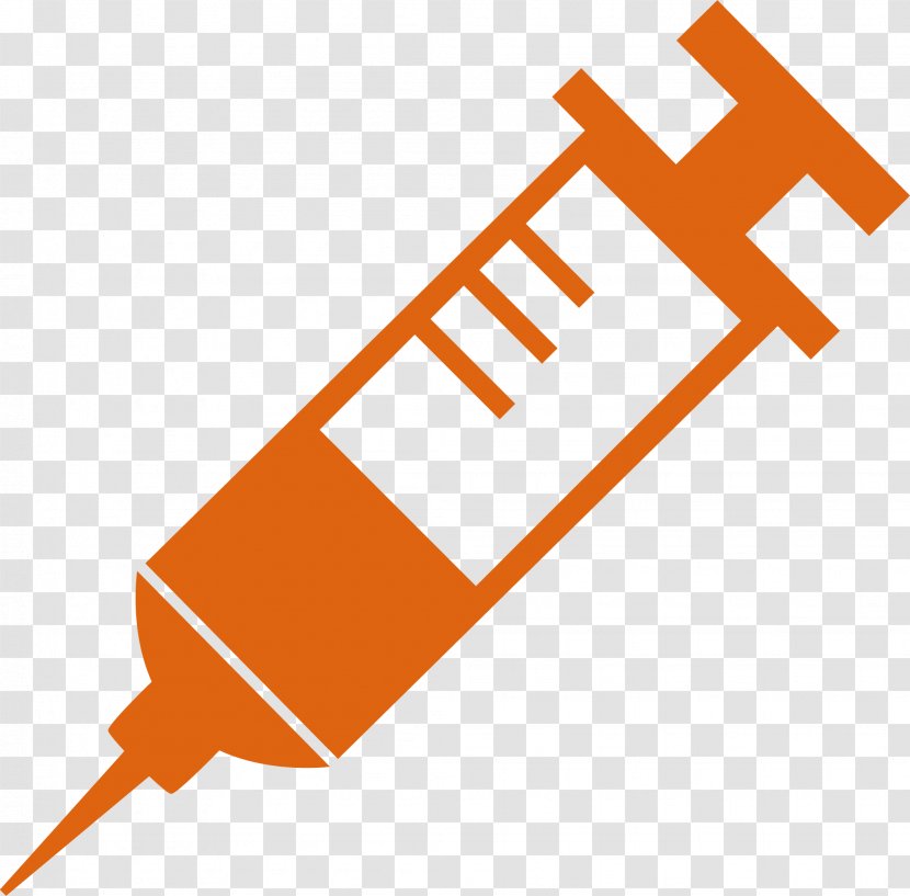 Syringe Pharmaceutical Drug Medicine Injection Icon - Orange - Yellow Transparent PNG