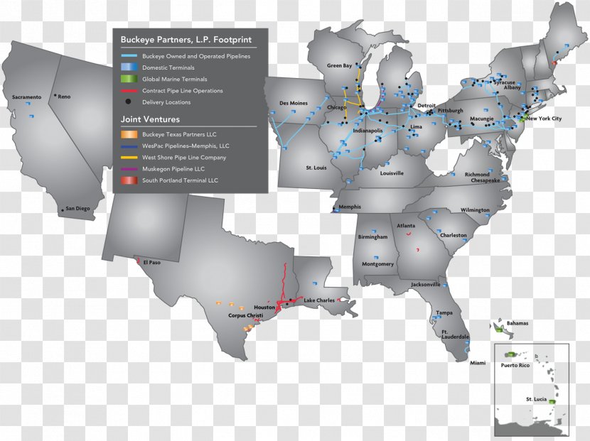 Buckeye Partners Pipeline Transportation Petroleum Map NYSE:BPL - Machine Transparent PNG