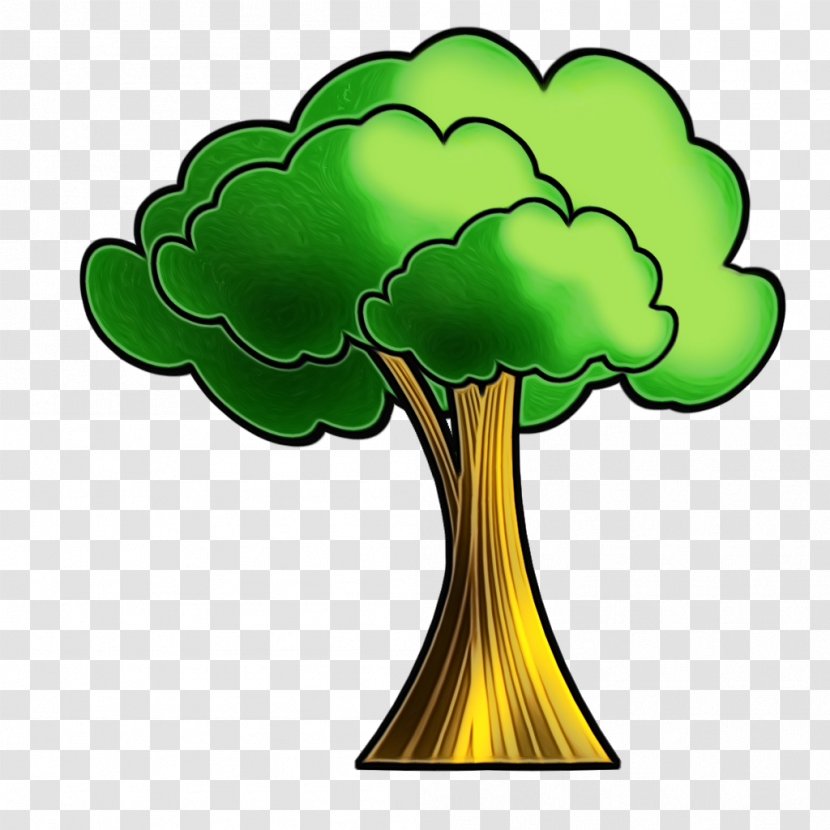 Green Tree Plant Leaf Broccoli - Paint - Stem Symbol Transparent PNG