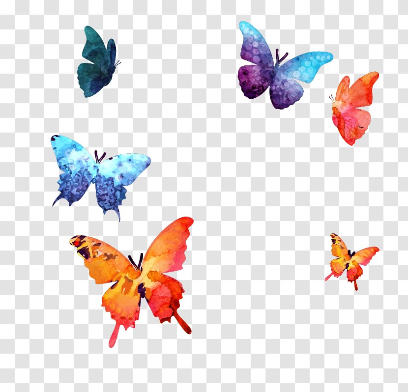 Butterfly Watercolor Painting Logo - Pollinator - Cartoon Drawing Transparent PNG