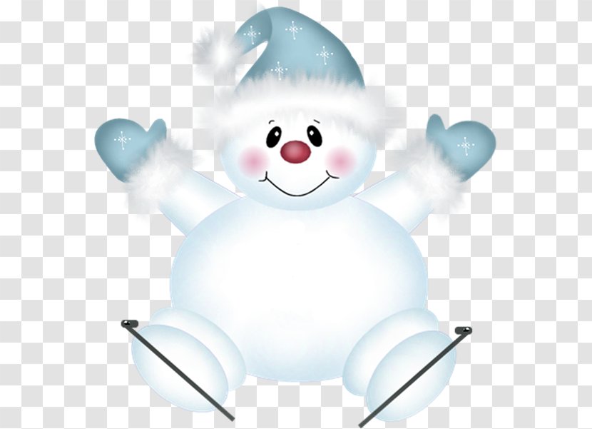 Snowman Christmas Drawing Clip Art - Snow Baby - Cute With Skies Clipart Transparent PNG