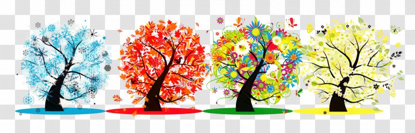 Fall Tree - Summer - Painting Plant Transparent PNG