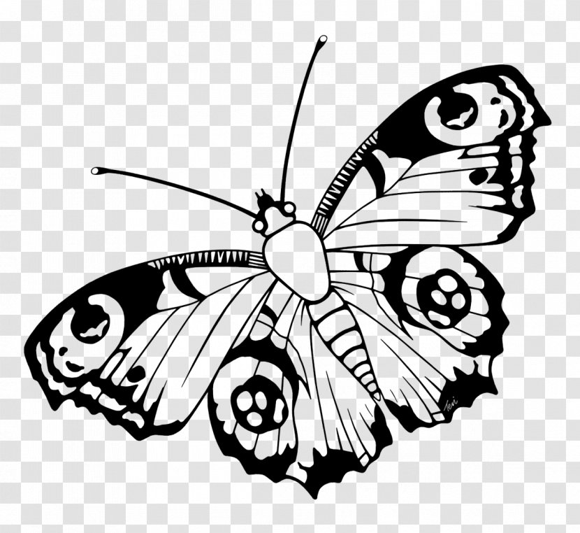 Monarch Butterfly Insect Clip Art Brush-footed Butterflies - Black And White - Teri Background Transparent PNG