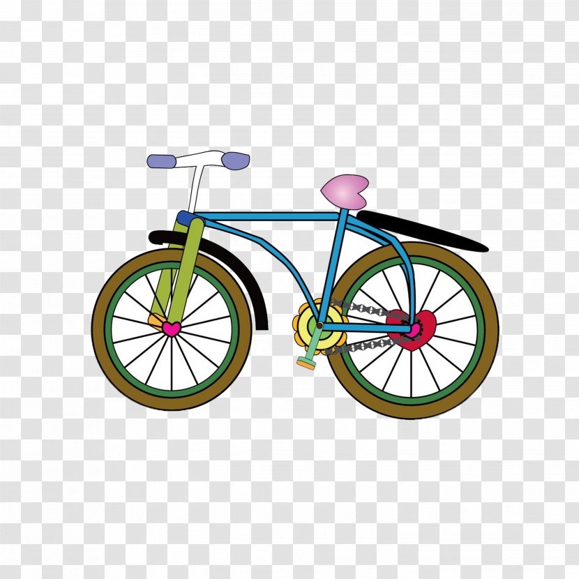 Bicycle Cycling Cartoon - Wheel - Creative Bike Transparent PNG