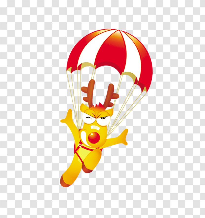 Parachute Parachuting Cartoon - Animation - Hanging Flying Elk Transparent PNG