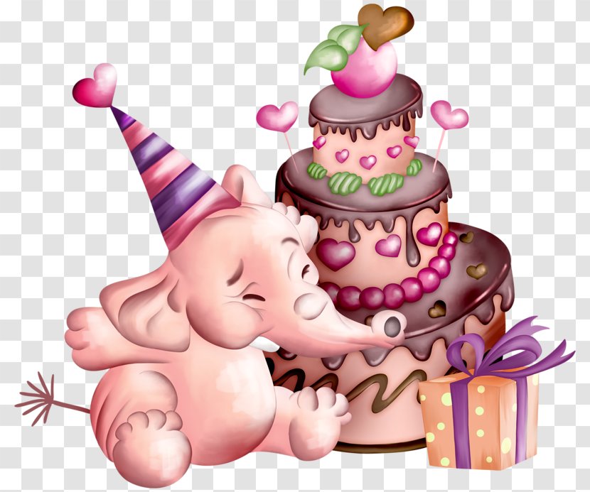 Birthday Greeting & Note Cards Clip Art Party Elephants - Hat Transparent PNG