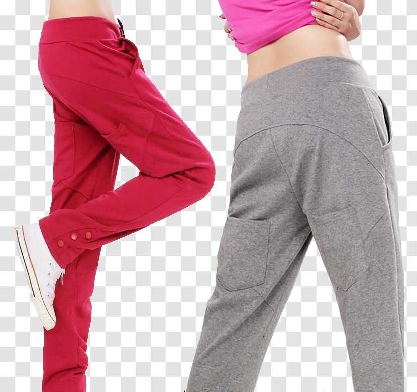Tracksuit Trousers Sweatpants Harem Pants Leggings - Flower - Leisure Women Transparent PNG