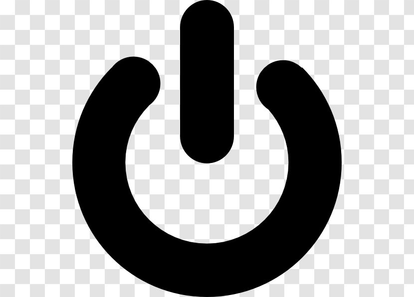 Logo Button Power Symbol Clip Art - Black And White Transparent PNG