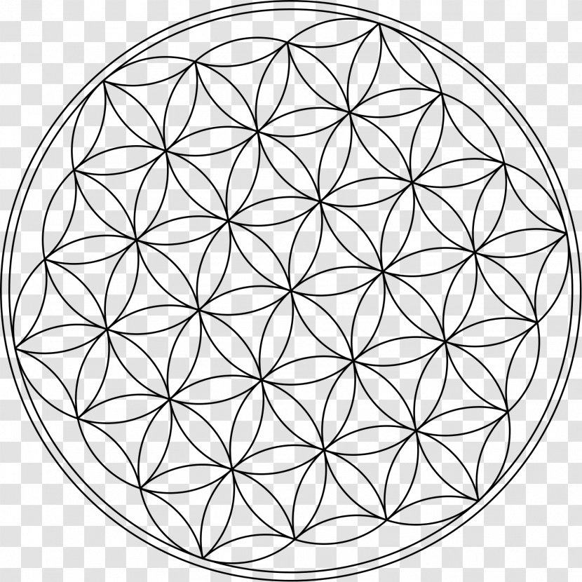 Overlapping Circles Grid Symbol Sacred Geometry Clip Art - Mandala Pattern Background Transparent PNG