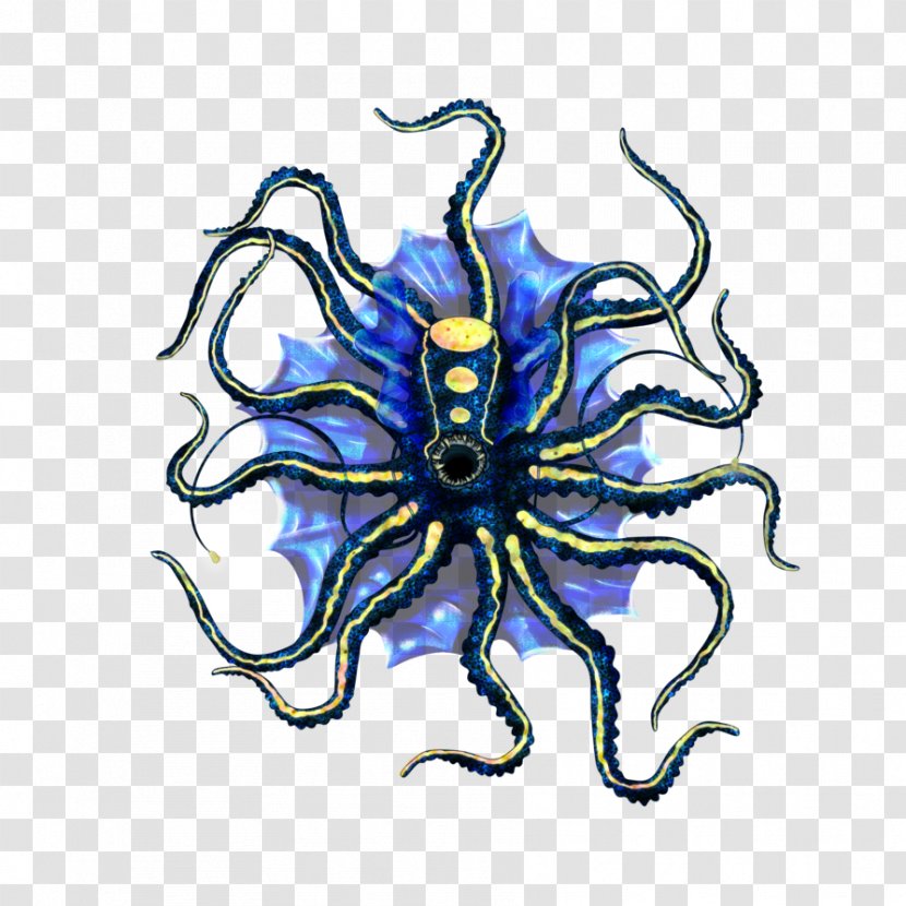 Octopus Cobalt Blue Symmetry Clip Art - Invertebrate - The Kraken Transparent PNG