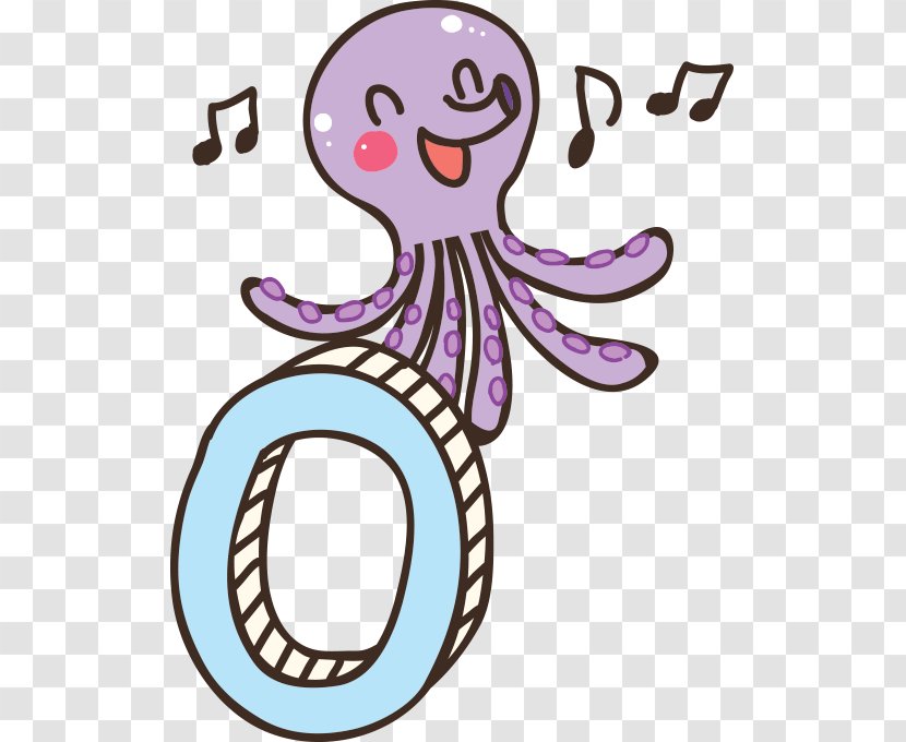 English Alphabet Clip Art - Frame - Singing Octopus Transparent PNG