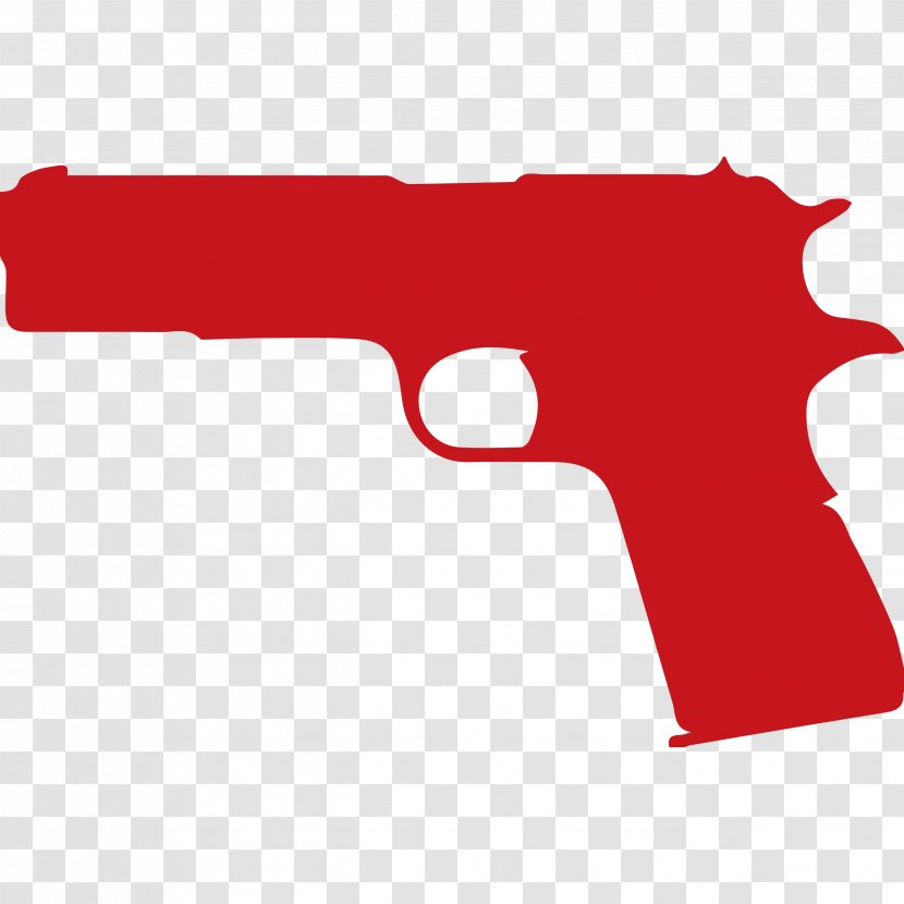 Firearm Clip Art Pistol Handgun - Red - Glock Transparent PNG