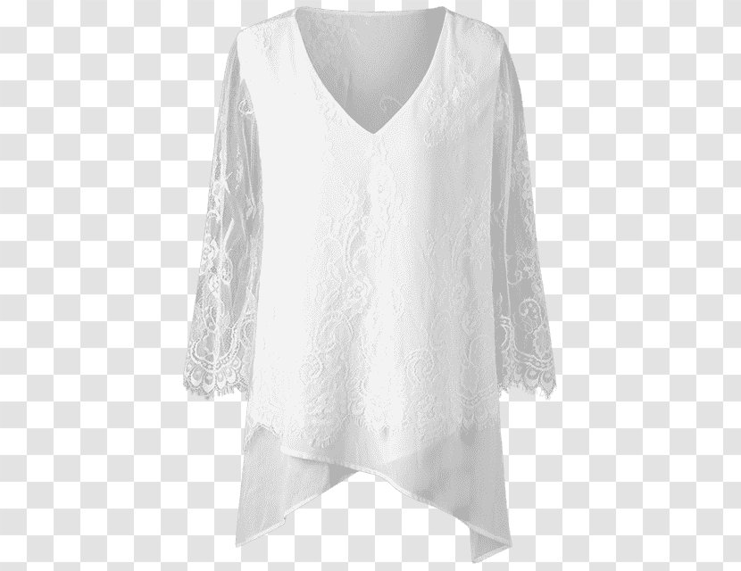Blouse Shoulder Sleeve Outerwear - White Transparent PNG