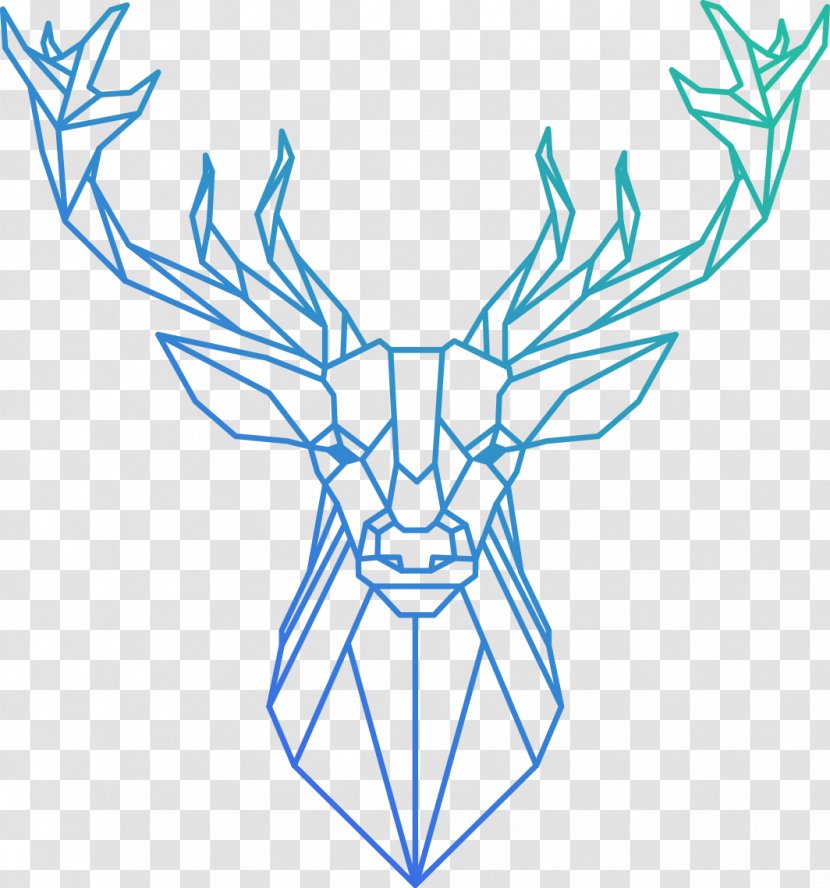 Reindeer Polygon Geometry - Art - Deer Head Transparent PNG