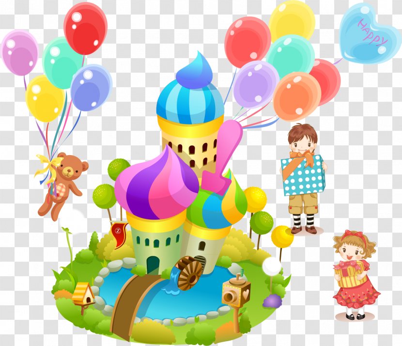 Cartoon Castle - Flower - Amusement Park Balloon Bear Children Transparent PNG