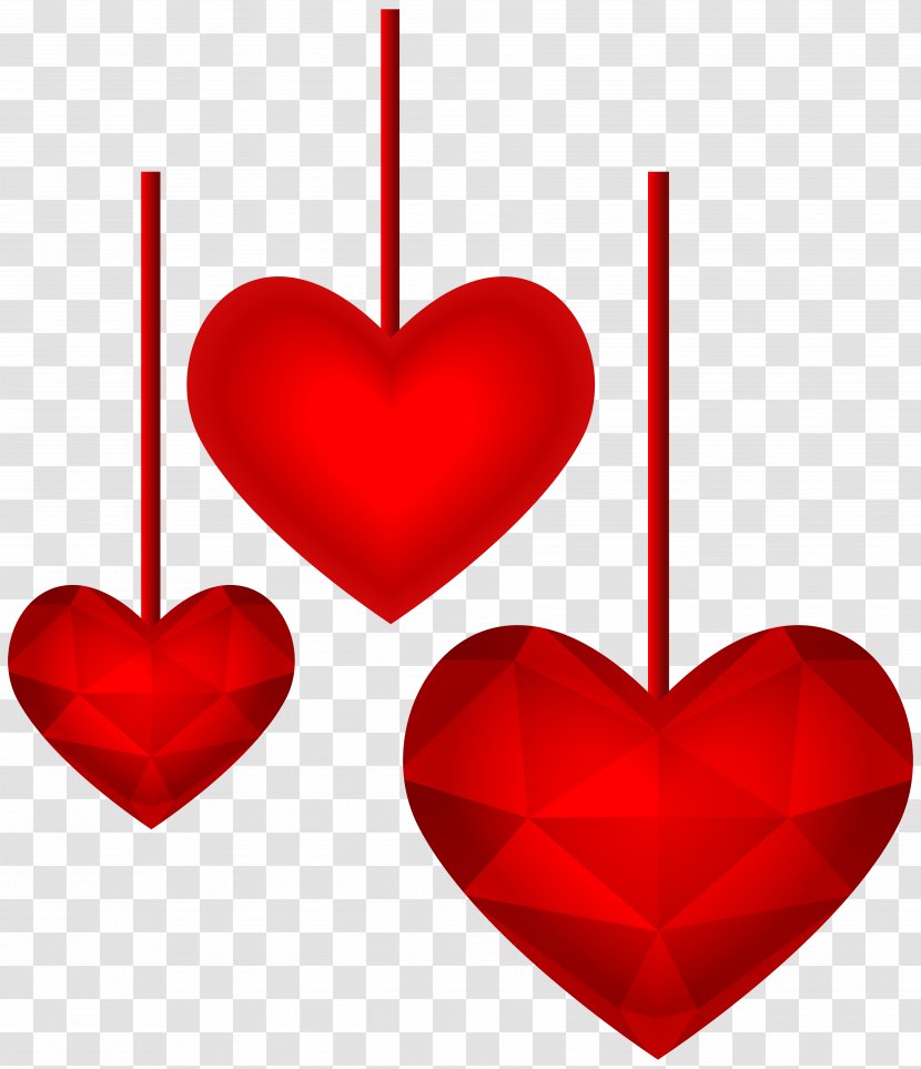 Heart Clip Art - Red - Hanging Hearts Transparent Image Transparent PNG
