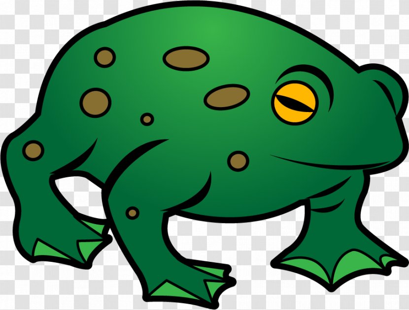 Frog And Toad Drawing Clip Art - Green - Bullfrog Cliparts Transparent PNG