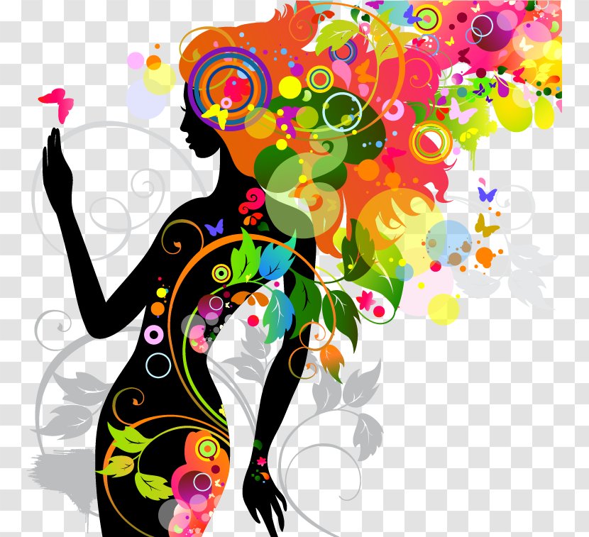 Color Silhouette Clip Art - Drawing - Fashionable Women Transparent PNG