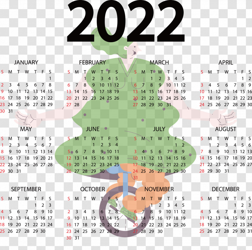 2022 Calendar Year 2022 Calendar Printable Year 2022 Calendar Transparent PNG