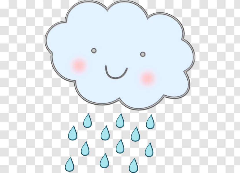 Cloud Turquoise Aqua Cartoon Line - Heart - Smile Transparent PNG