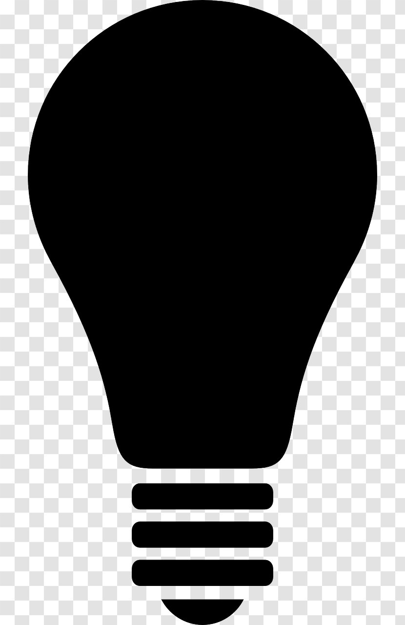 Incandescent Light Bulb Lamp Clip Art - Black Transparent PNG