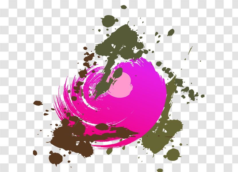 Pink Graphic Design - Purple - Hand-painted Colorful Abstract Peaches Transparent PNG