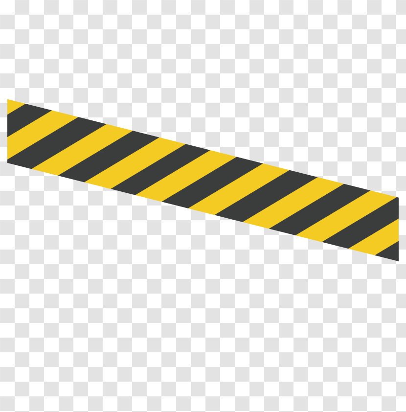 Barricade Tape Black And Yellow Icon - Vector Belt Transparent PNG