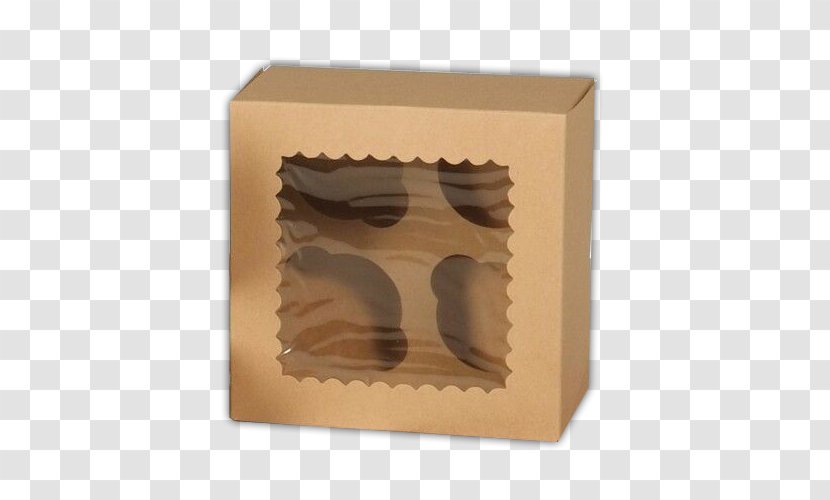 Cupcake Box Kraft Paper Window Tart - Cardboard - Brown Card Transparent PNG