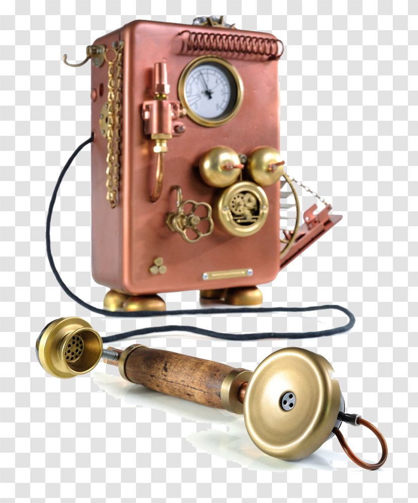 Industrial Revolution Telephone Steampunk Photography - Vintage Phone Image Transparent PNG