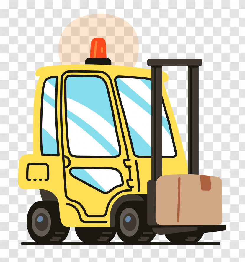 Transport Cartoon Yellow Automobile Engineering Transparent PNG