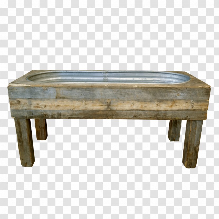 Wood Galvanization Table Watering Trough Bathtub - Bar - Practical Wooden Tub Transparent PNG