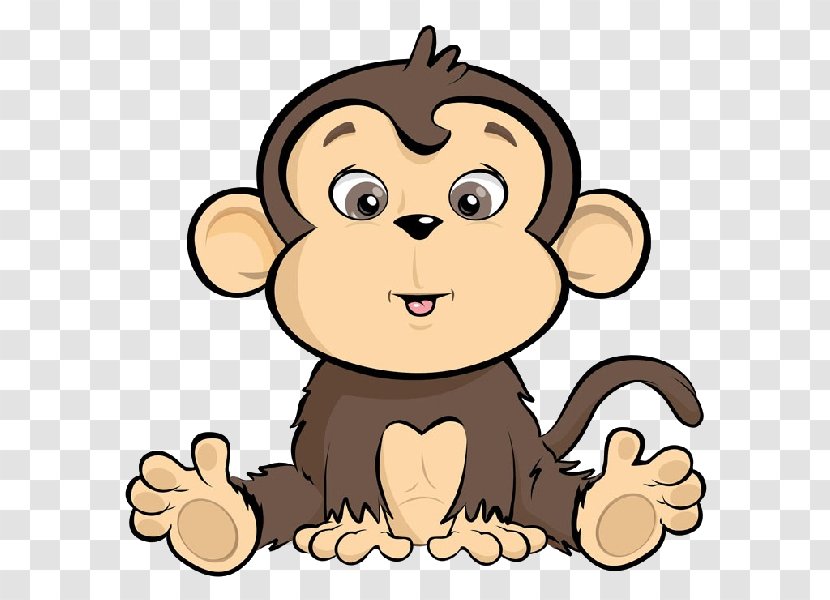 Monkey Cartoon Drawing Clip Art Wildlife Baby Animals Transparent Png