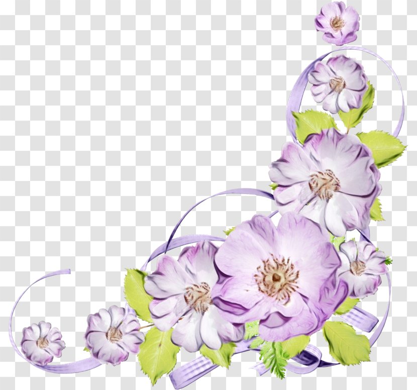 Watercolor Flower Border - Decoupage - Magnolia Family Wildflower Transparent PNG