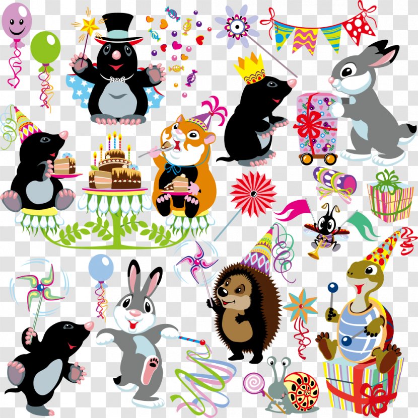 Cartoon Royalty-free Illustration - Mole - Vector Color Animal Birthday Design Transparent PNG