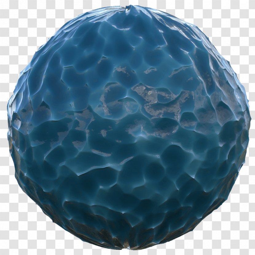 Cobalt Blue Sphere - Water Texture Transparent PNG