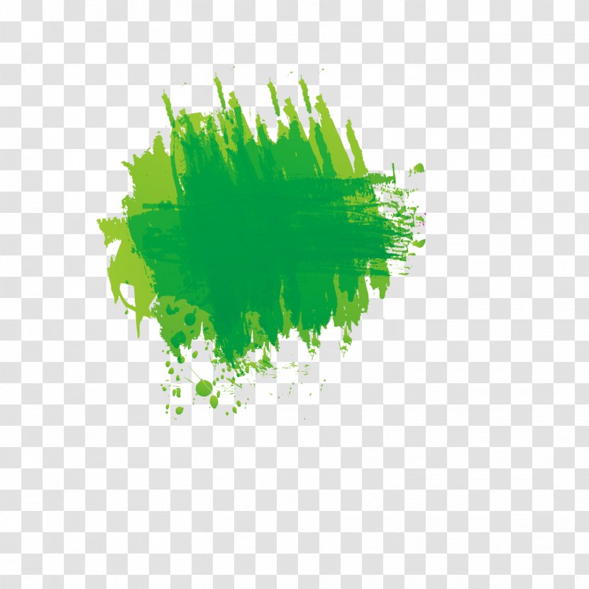 Ink Graffiti Color - Symmetry - Green Abstract Painting Transparent PNG