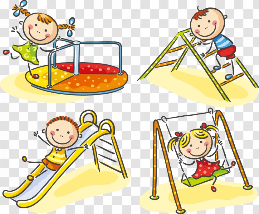 Child Playground Stock Photography - Cartoon - 61 Cute Kids Playing Transparent PNG