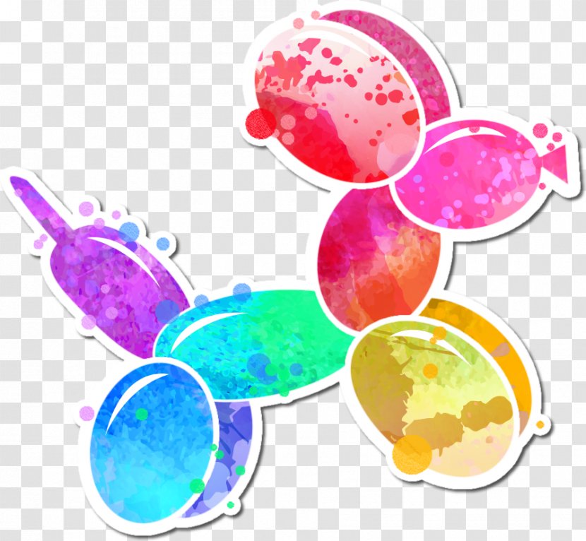 Balloon Dog Watercolor Painting Rainbow - Sleeve - Fasting Balloons Transparent PNG