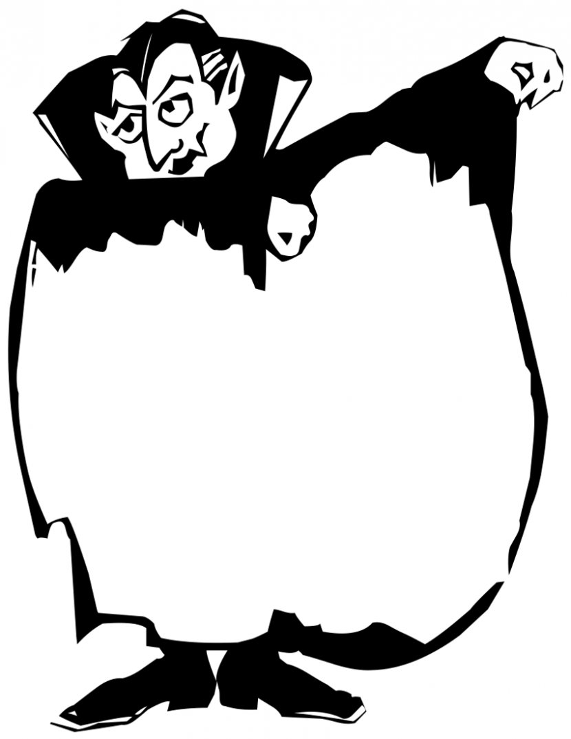 Halloween Costume Ballot Voting Party - Black And White - Dracula Outline Cliparts Transparent PNG