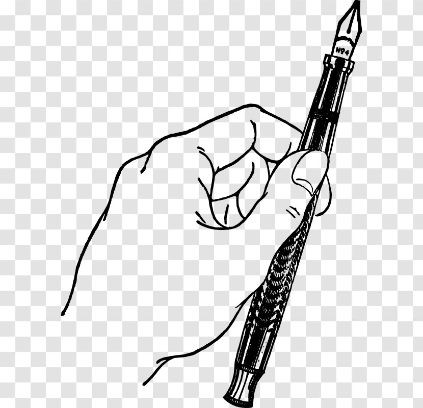Paper Fountain Pen Quill Clip Art - Hand With Transparent PNG