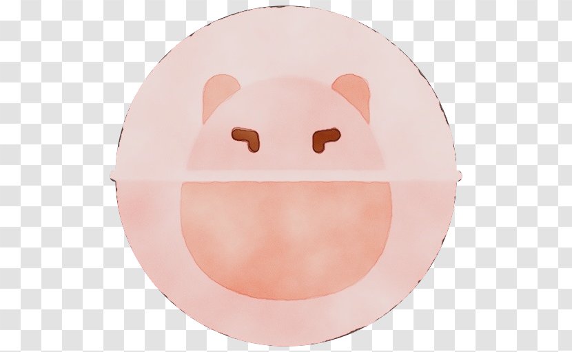 Face Pink Nose Plate Head - Tableware - Dishware Transparent PNG